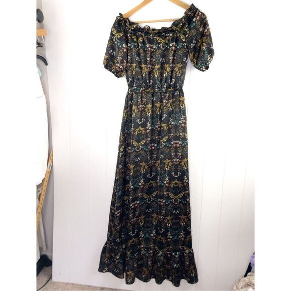 Molly Bracken Maxi Off The Shoulder Dainty Floral Stunning Boho‎ Dress Size S - Picture 1 of 12